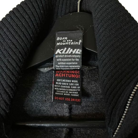 KUHL Spy Marino Wool Black Button Front Zip Up Jacket - Picture 5 of 5